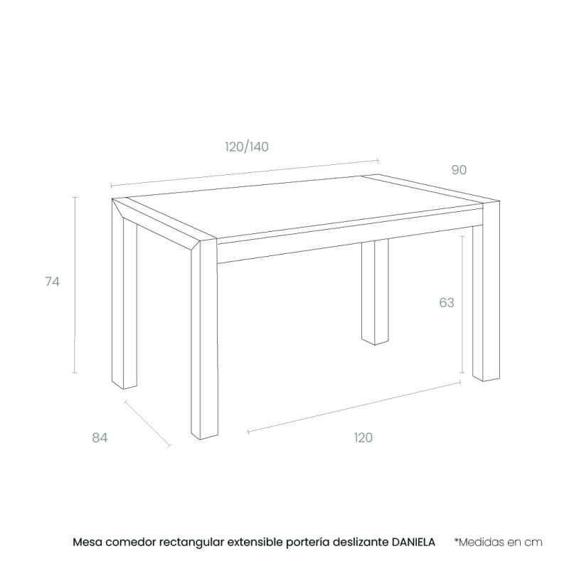 Mesa comedor rectangular extensible portería...