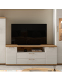 Mueble TV dos puertas, dos cajones y hueco MARCO