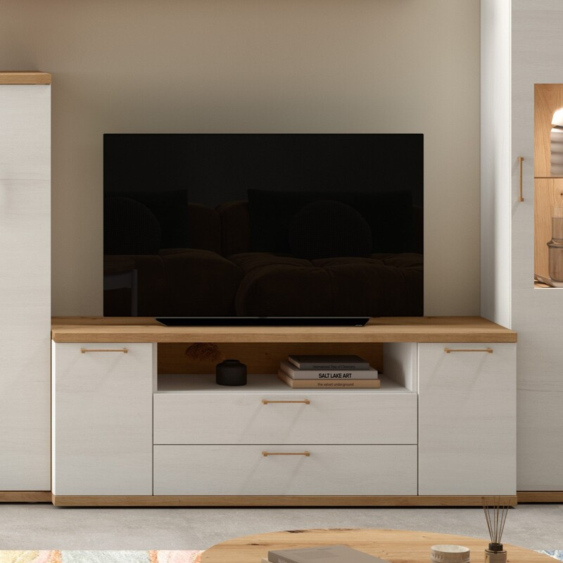 Mueble TV dos puertas, dos cajones y hueco MARCO