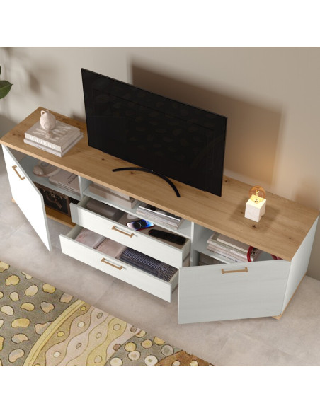 Mueble TV dos puertas, dos cajones y hueco MARCO