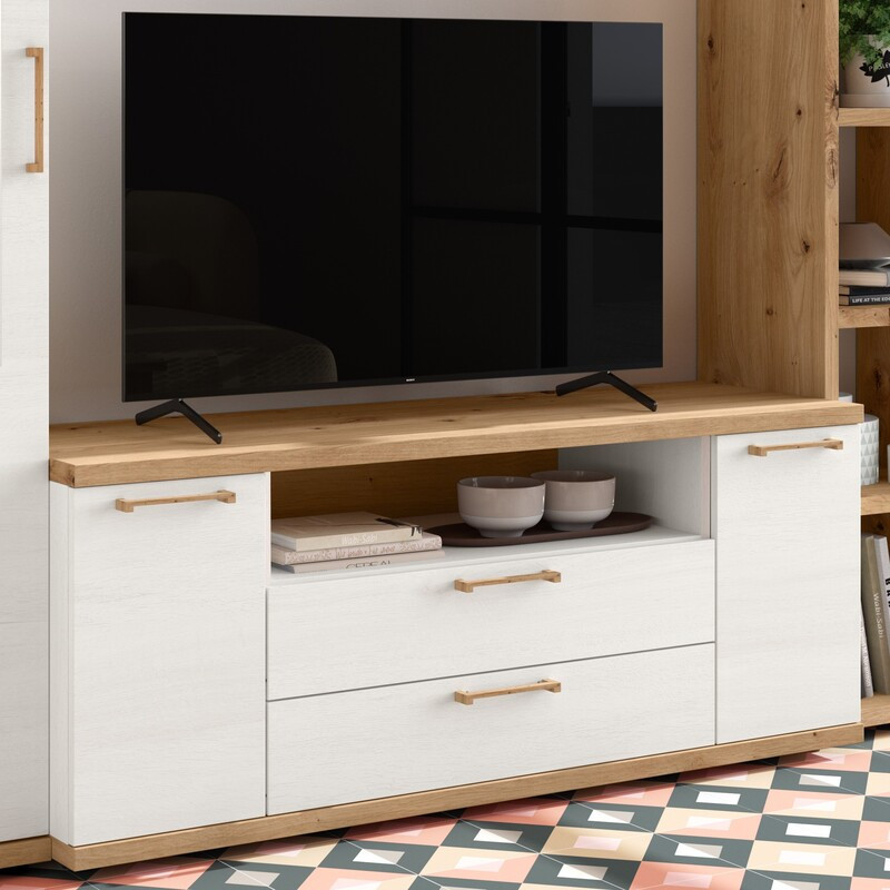 Mueble TV dos puertas, dos cajones y hueco MARCO
