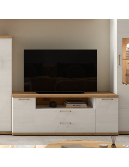 Mueble TV dos puertas, dos cajones y hueco MARCO