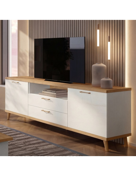 Mueble TV dos puertas, dos cajones y hueco MARCO