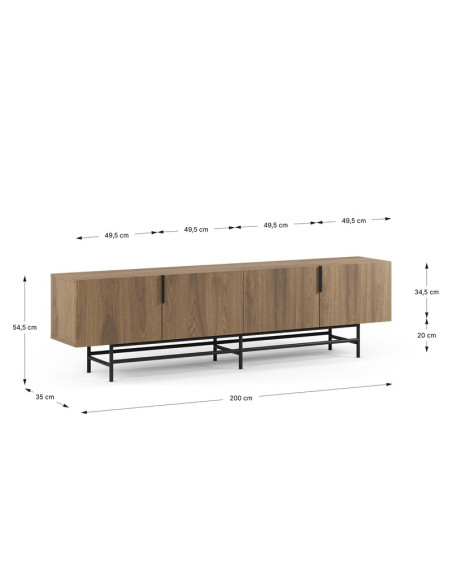 Mueble TV cuatro puertas LIA