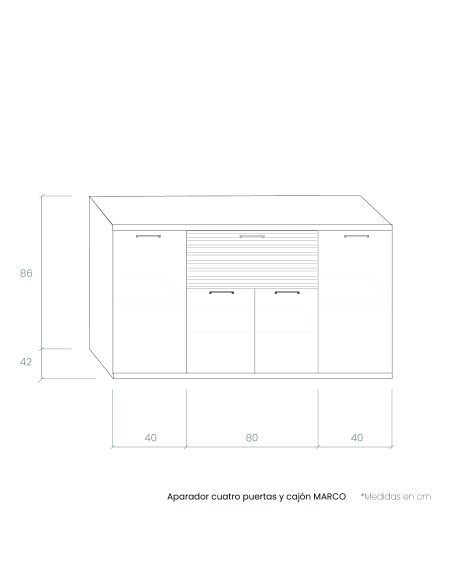 Aparador cuatro puertas y cajón MARCO