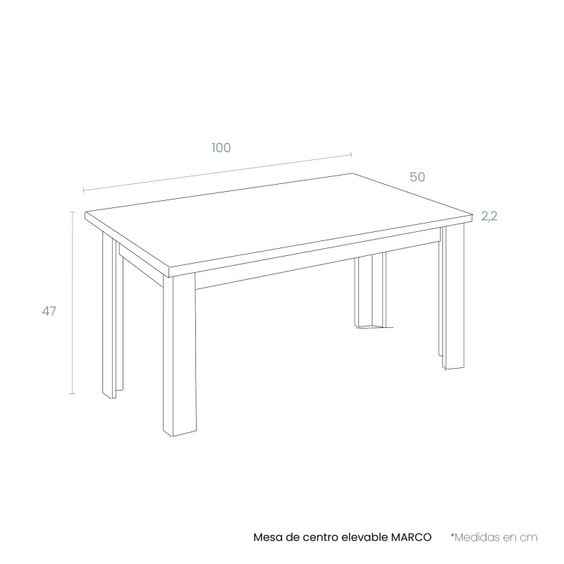 Mesa de centro elevable MARCO