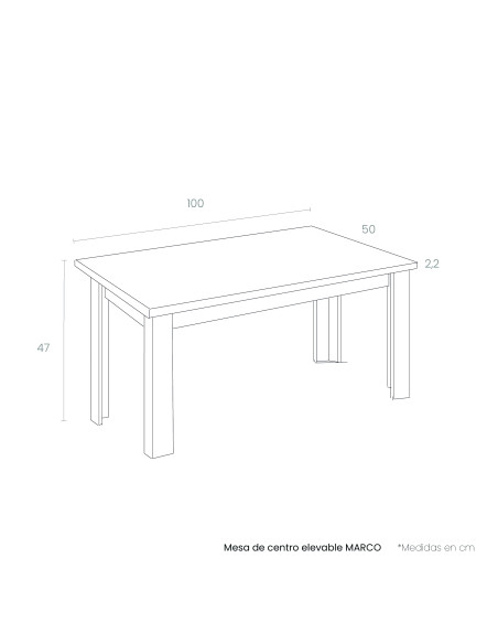 Mesa de centro elevable MARCO