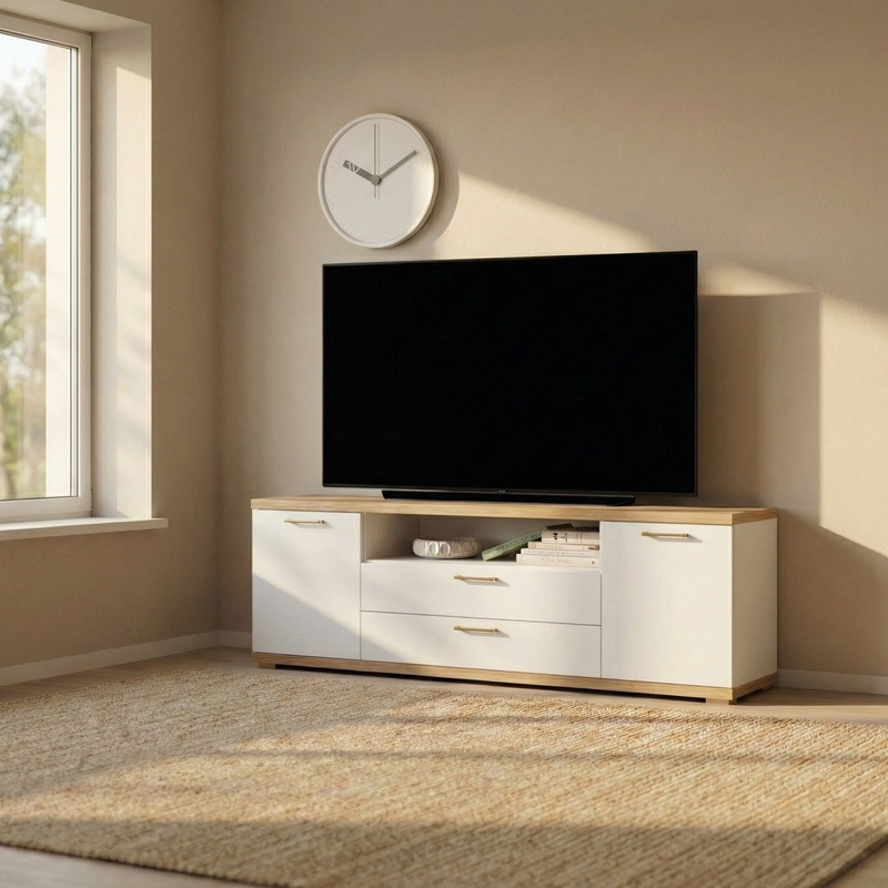 Mueble TV dos puertas, dos cajones y hueco MARCO