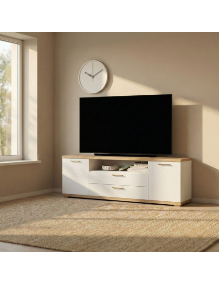 Mueble TV dos puertas, dos cajones y hueco MARCO