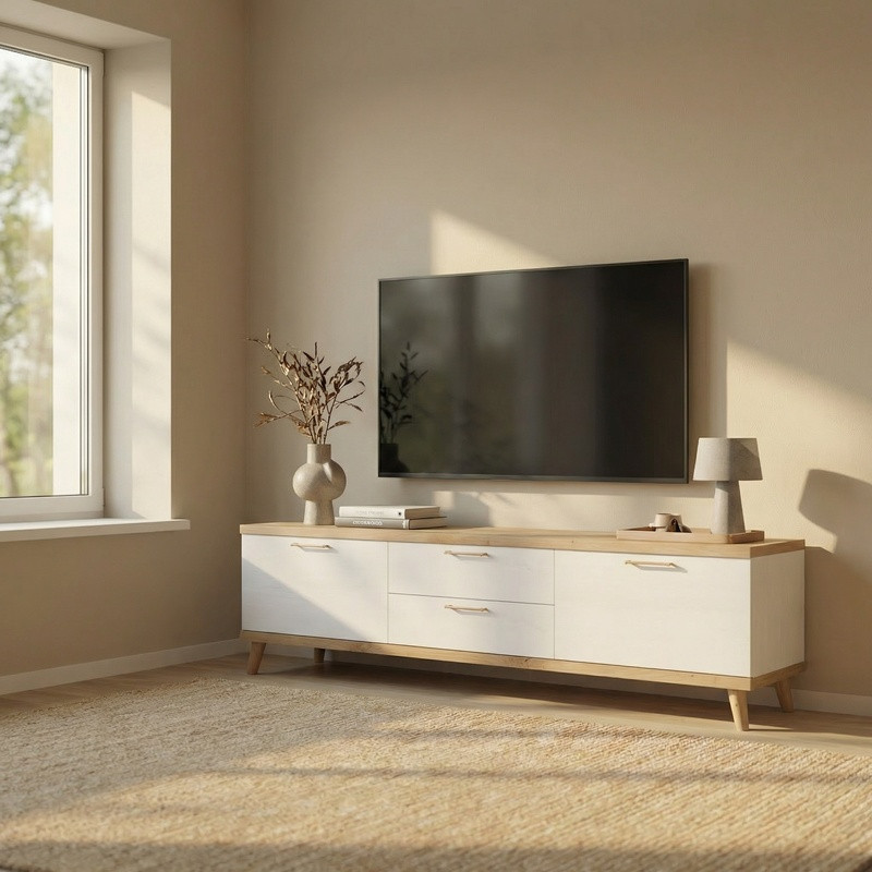 Mueble TV dos puertas y dos cajones MARCO