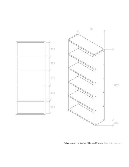 Estantería abierta 80 cm ROMA