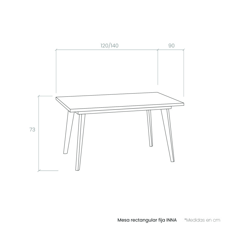 Mesa rectangular fija INNA