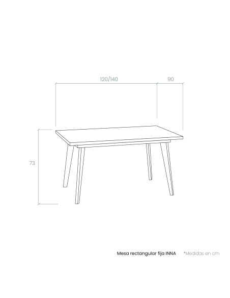 Mesa rectangular fija INNA