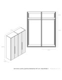 Armario cuatro puertas batientes 227 cm VALENTINA II