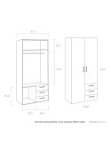Armario dos puertas y tres cajones 215cm MAX