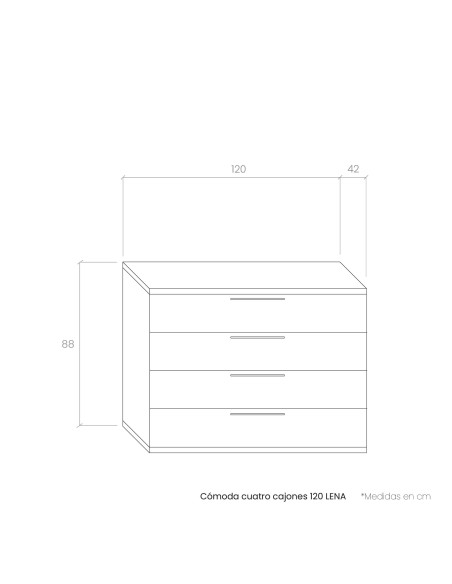 Cómoda cuatro cajones 120 LENA