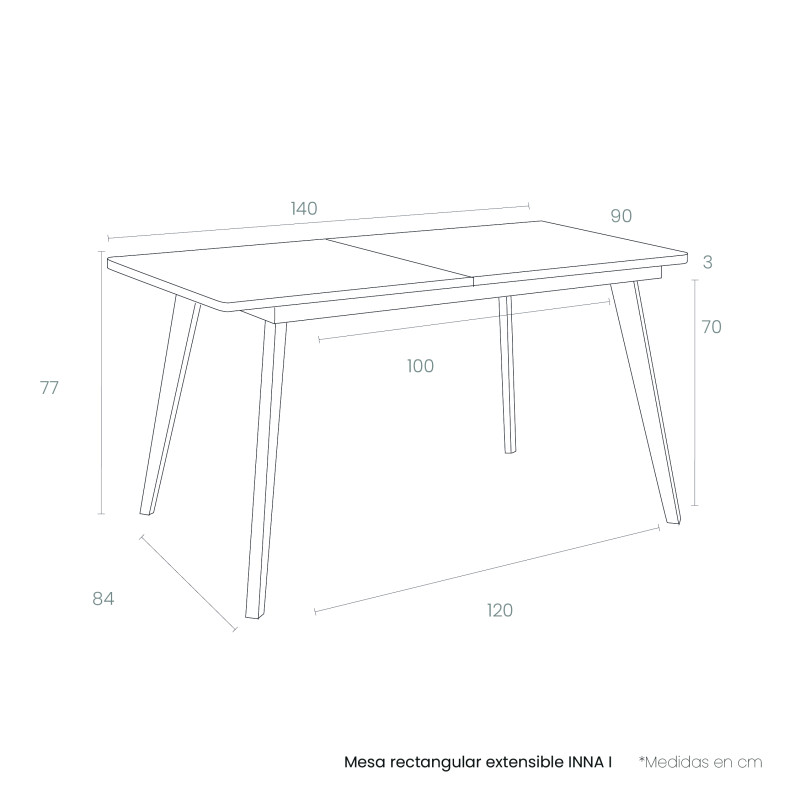 Mesa rectangular extensible INNA I