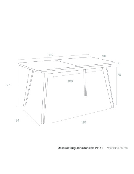 Mesa rectangular extensible INNA I