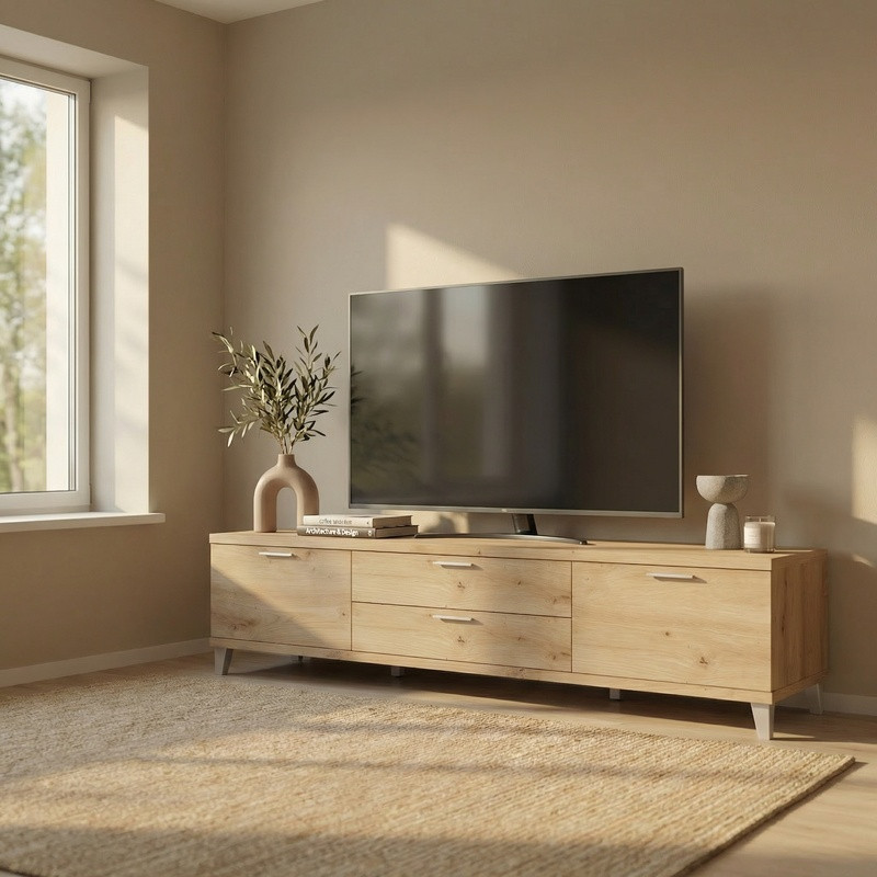 Mueble TV dos puertas y dos cajones MARCO