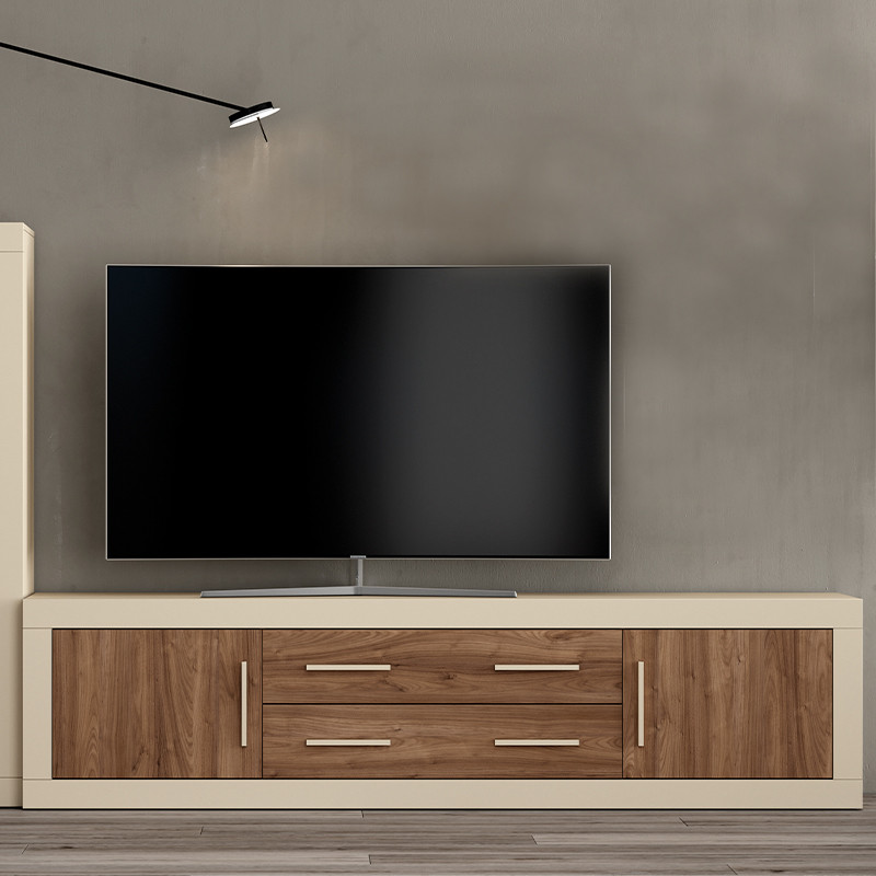 Mueble TV dos cajones y dos puertas 200 cm ROMA