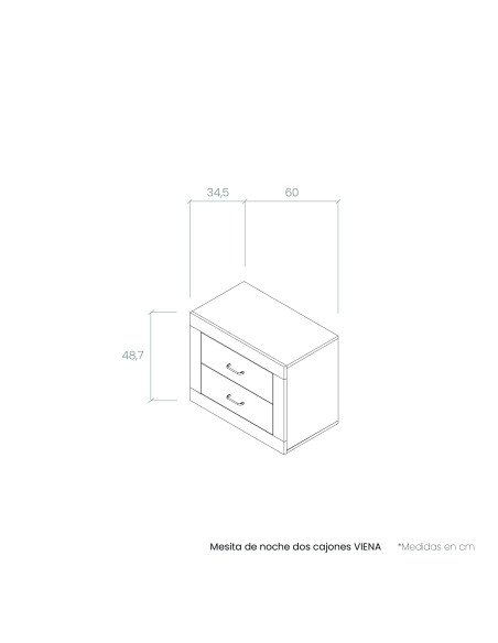 Mesita de noche dos cajones VIENA