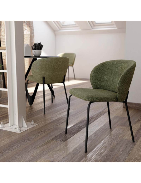 Silla de salón tapizada TECA