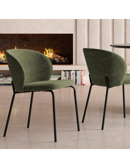Silla de salón tapizada TECA