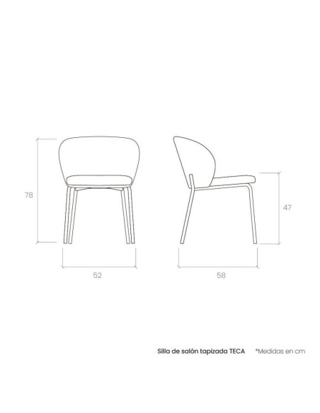 Silla de salón tapizada TECA