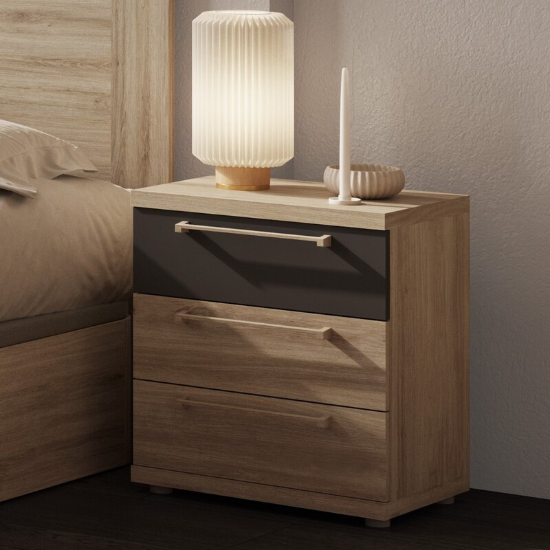 Mesita de noche tres cajones LENA