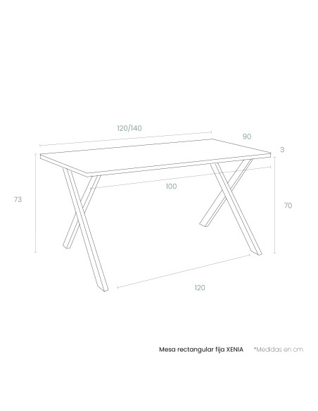 Mesa rectangular fija XENIA
