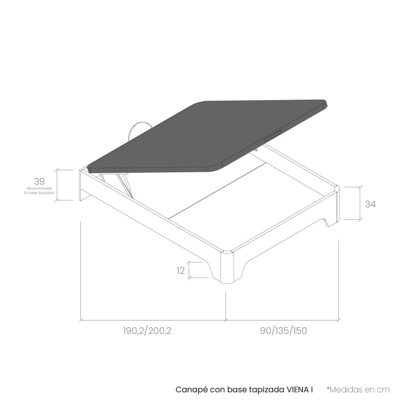 Canapé con base tapizada VIENA I