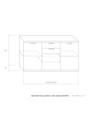 Aparador tres puertas y dos cajones MARCO