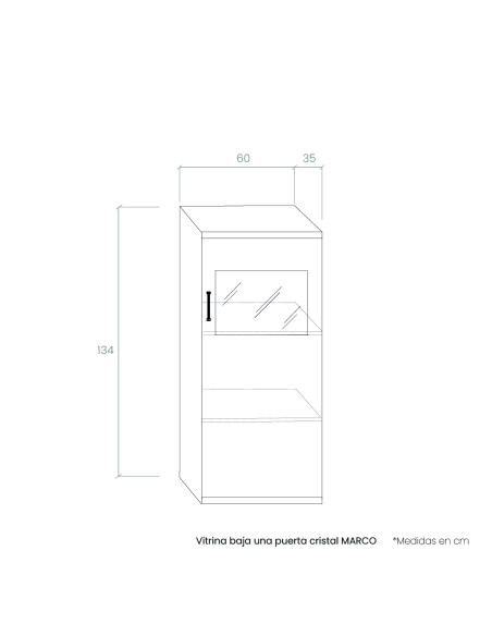 Vitrina baja una puerta cristal MARCO