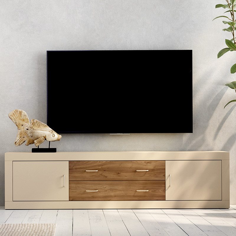 Mueble TV dos cajones y dos puertas 200 cm ROMA