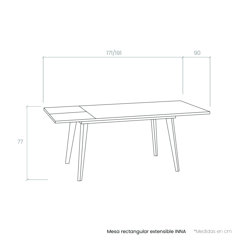 Mesa rectangular extensible INNA