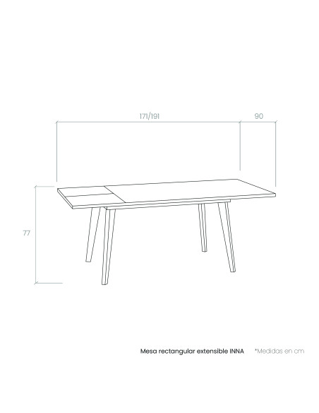Mesa rectangular extensible INNA