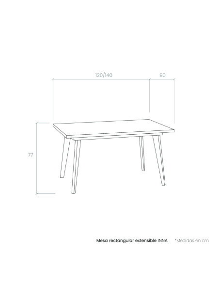 Mesa rectangular extensible INNA
