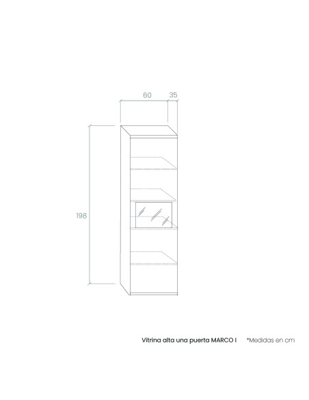 Vitrina alta una puerta MARCO I