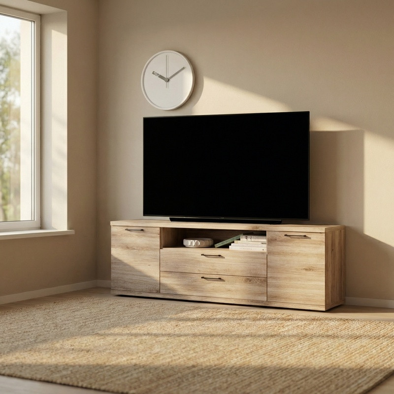 Mueble TV dos puertas, dos cajones y hueco MARCO