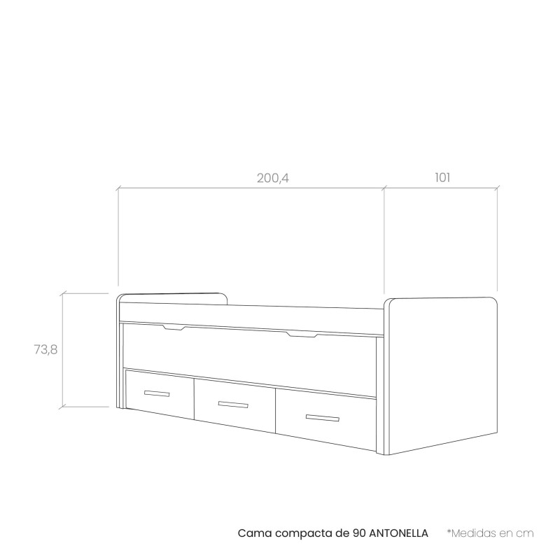 Cama compacta de 90 ANTONELLA