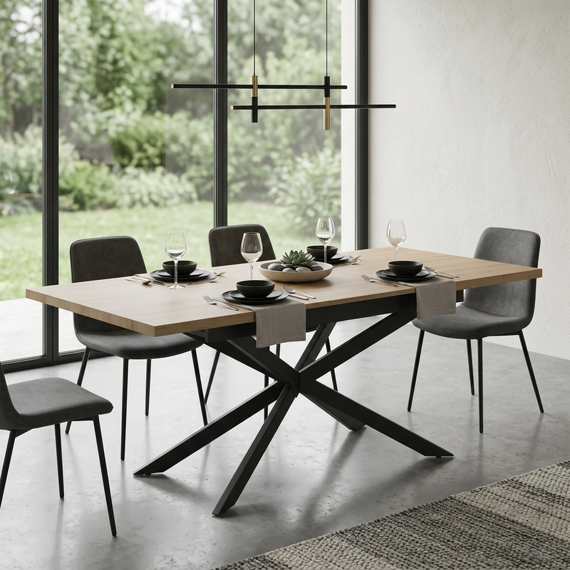 Mesa comedor rectangular extensible EIRA