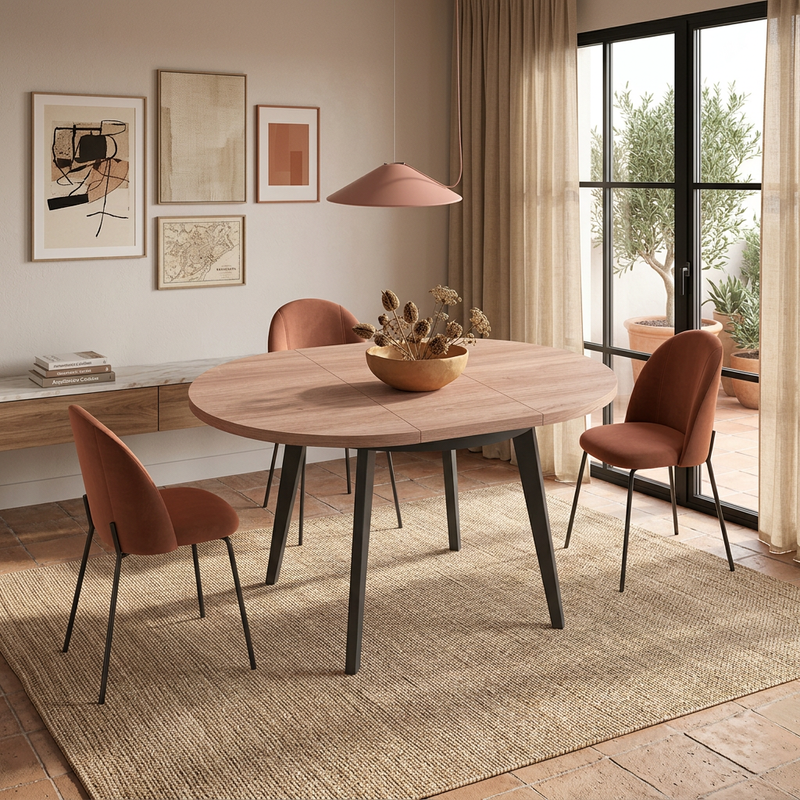 Mesa redonda extensible 100cm FLAVIA