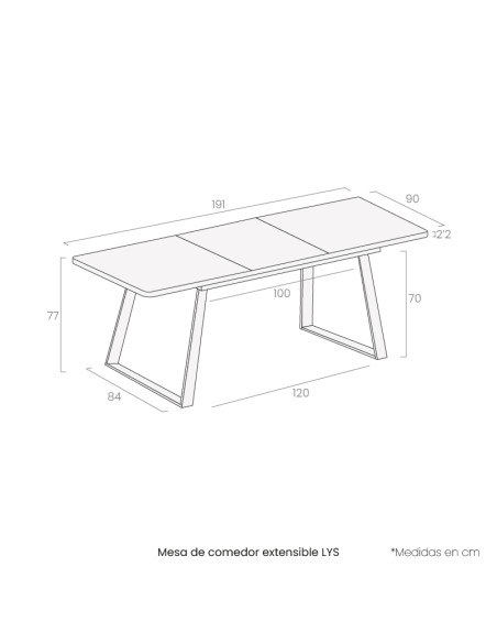 Mesa de comedor extensible LYS