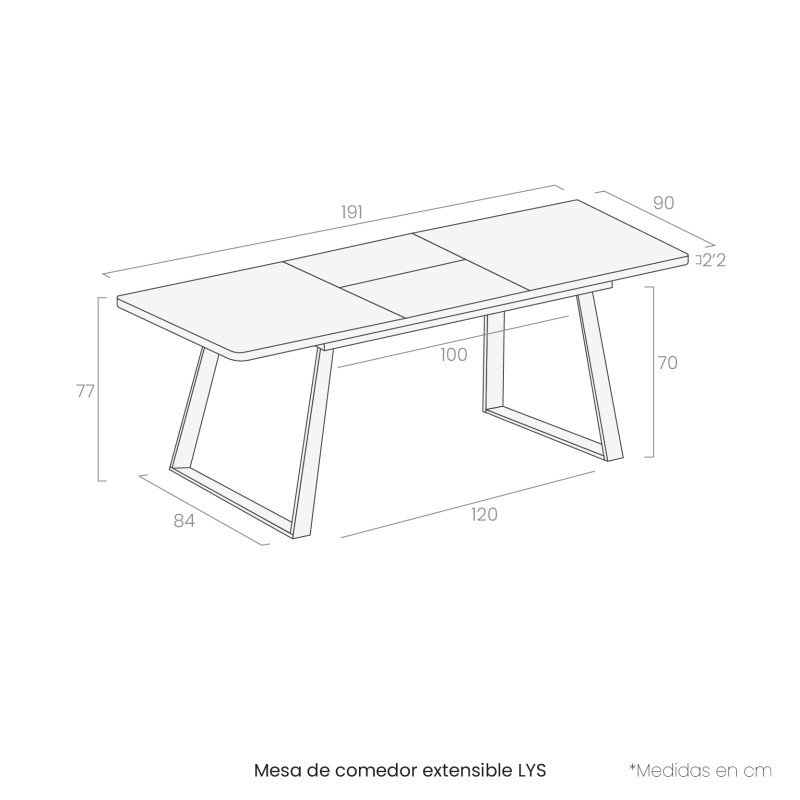 Mesa de comedor extensible LYS