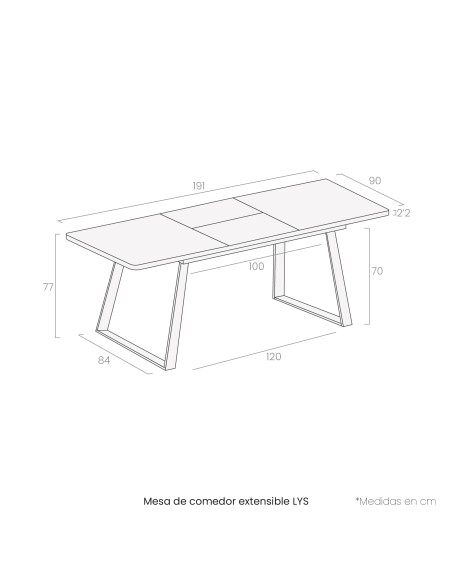 Mesa de comedor extensible LYS