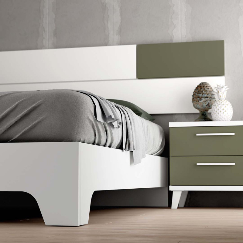 Mesita de noche dos cajones NILO