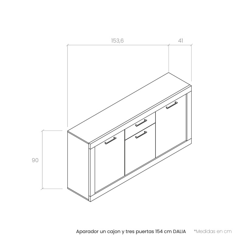 Aparador un cajon y tres puertas 154 cm DALIA