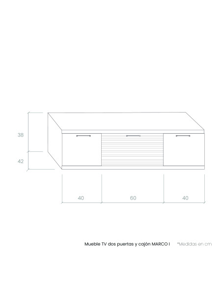Mueble TV dos puertas y cajón MARCO I