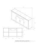 Aparador cuatro puertas y cajón ROMA
