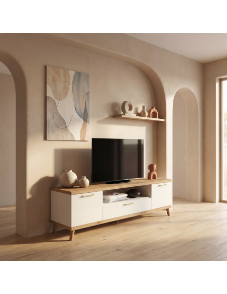 Mueble TV dos puertas y cajón MARCO